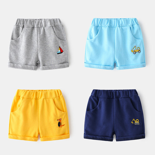 Cartoon Pattern Mid-rise Soft Rubber Band Shorts