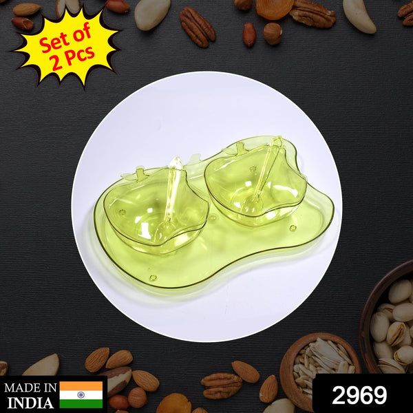 Apple Shape 2piece Serving Set Of Bowl With Spoon  Tray. Dinnerware Serving Snacks  Pickle