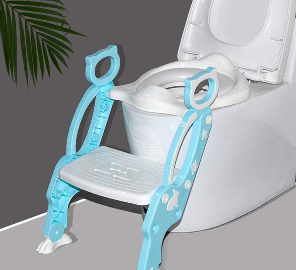 2 In 1 Potty Training Toilet Seat With Step Stool Ladder For Boy And Girl Baby Toddler Kid Childrens Toilet Training Seat Chair With Soft Padded Seat And Sturdy Non-slip Wide Step Make Potty Easier For Your Kids (Multi-color)