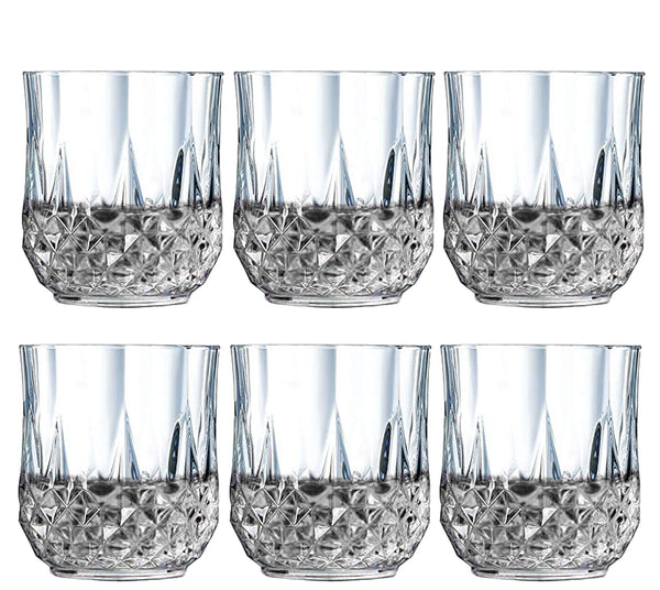 Heavy Unbreakable Stylish Look Fully Transparent Glasses Set 250ml (6pcs)